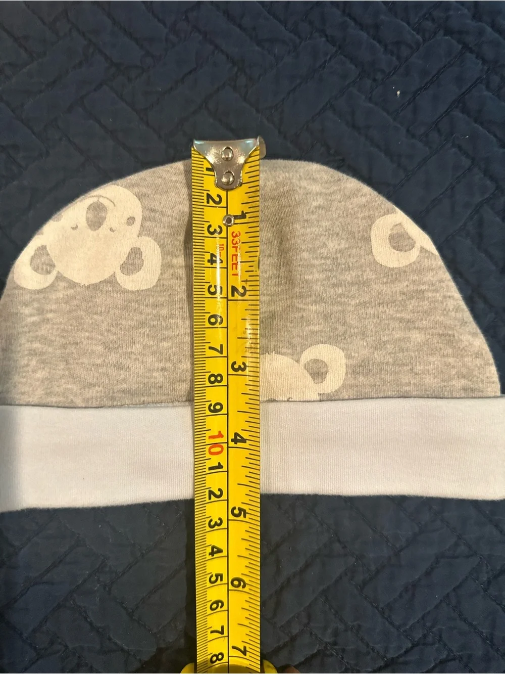 Gray Baby Beanie with White Bear Faces First Impressions 3-6 M